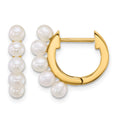 14k 3-4mm Rice South Sea Saltwater Cultured Pearl Hoop Earrings