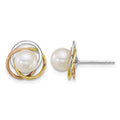 14k Tri-color 6-7mm South Sea Saltwater Cultured Pearl Earrings