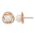 14k RG 6-7mm Rnd South Sea Saltwater Cultured Pearl Post Earrings