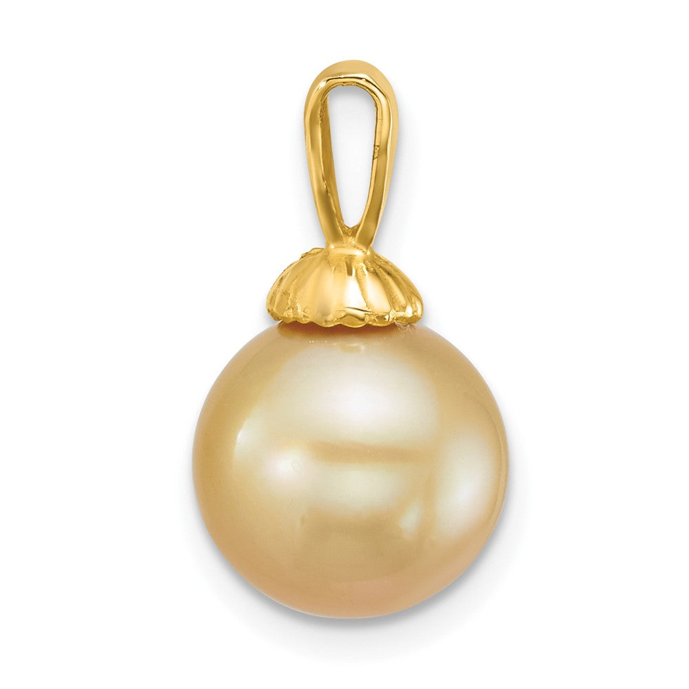 14k 10-11mm Rnd Golden South Sea Saltwater Cultured Pearl Pendant