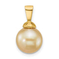 14k 10-11mm Rnd Golden South Sea Saltwater Cultured Pearl Pendant