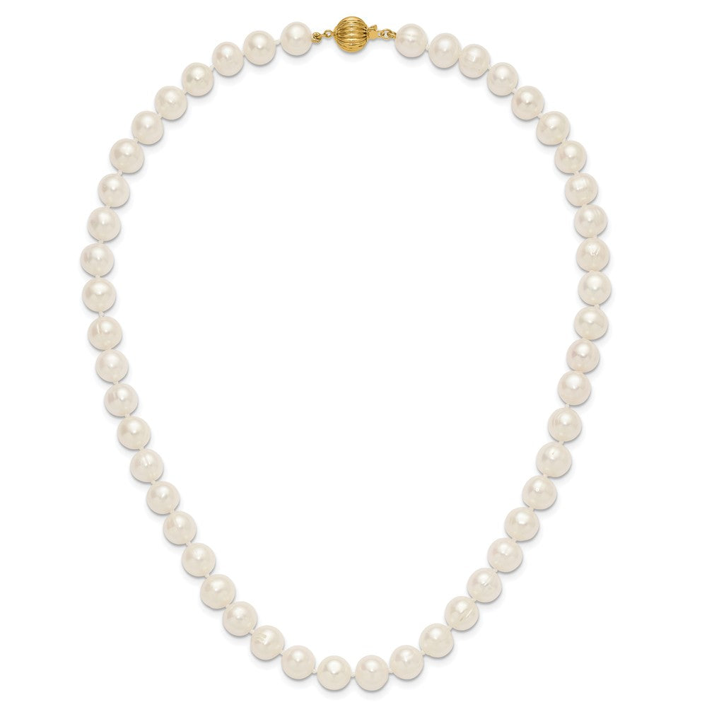 14K 9-10mm Near Rnd Wht Freshwater Cultured Pearl Bracelet