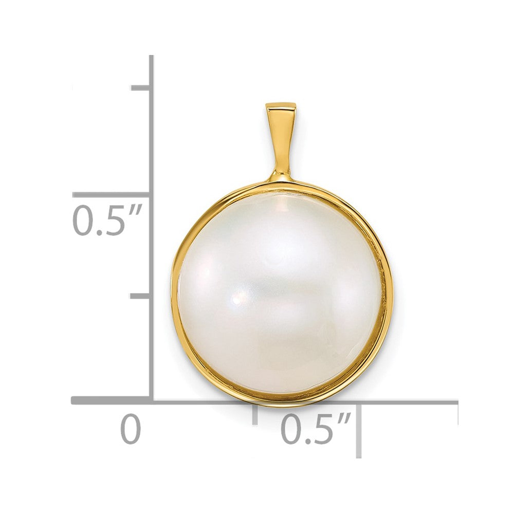 14k 12-13mm Saltwater Cultured Mabe Pearl Pendant
