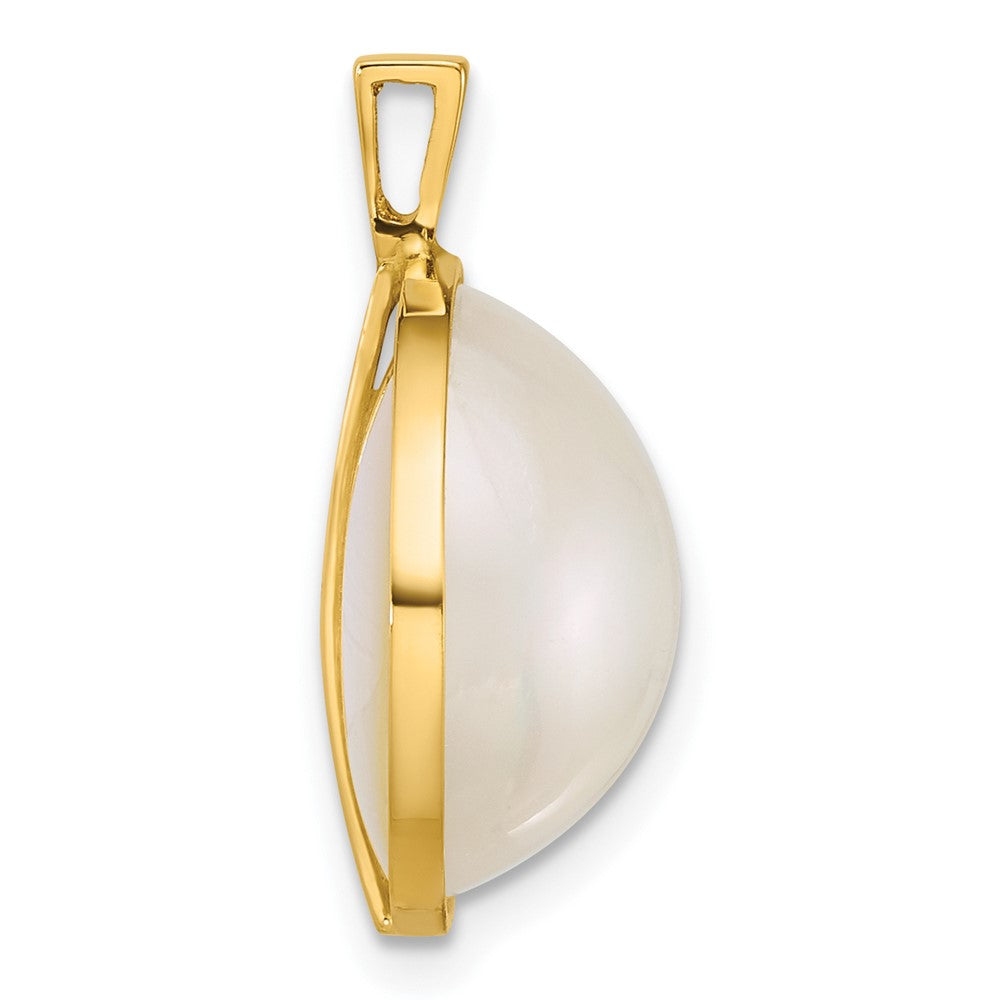 14k 14-15mm Saltwater Cultured Mabe Pearl Pendant