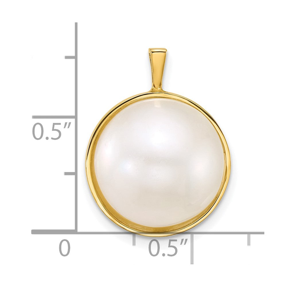 14k 14-15mm Saltwater Cultured Mabe Pearl Pendant
