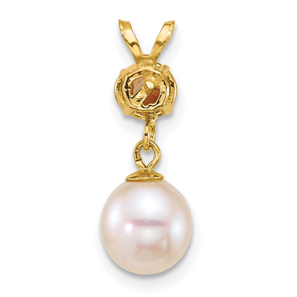 14k 7-8mm Round White FWC Pearl and Citrine Pendant