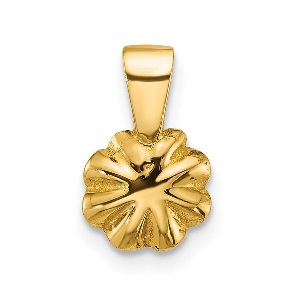 14k Polished 4-5mm Button FW Cultured Pearl Flower Pendant