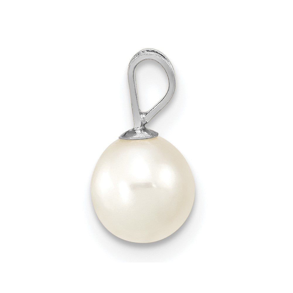 14k WG 6-7mm Round White Freshwater Cultured Pearl Pendant