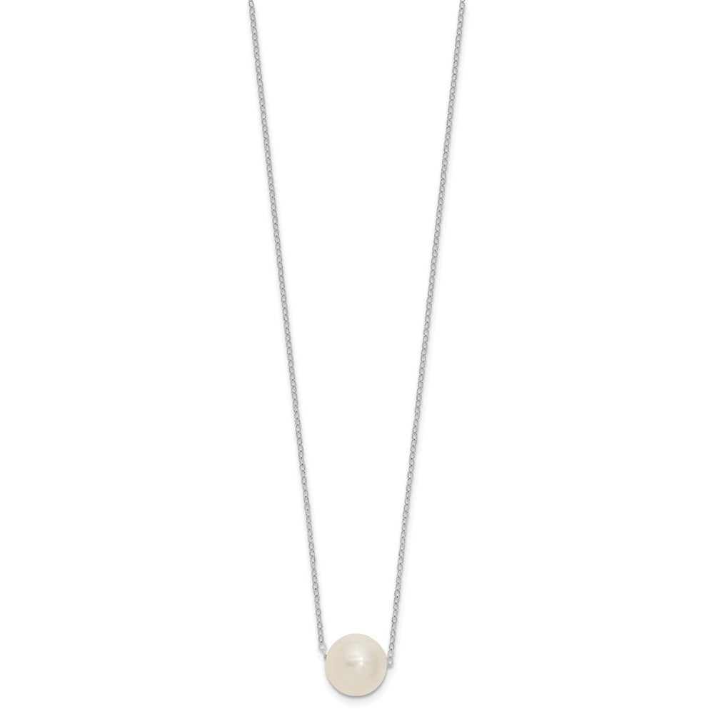 14k WG 10-11mm Semi-Round White FWC Pearl 17in Necklace