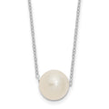 14k WG 10-11mm Semi-Round White FWC Pearl 17in Necklace