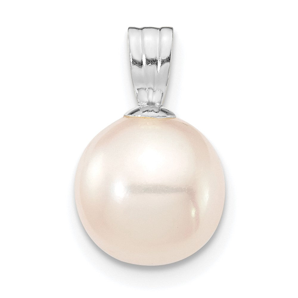 14k WG 8-9mm Round White Freshwater Cultured Pearl Pendant