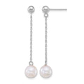 14k WG 6.5-7mm Rnd Akoya Saltwater Cultured Pearl Dangle Earrings