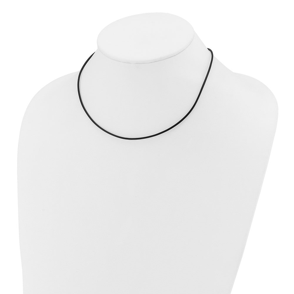 14k 1.5mm Black Leather Cord Necklace