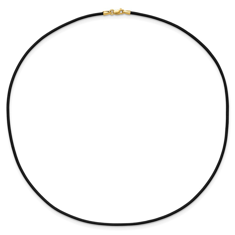 14k 1.5mm Black Leather Cord Necklace