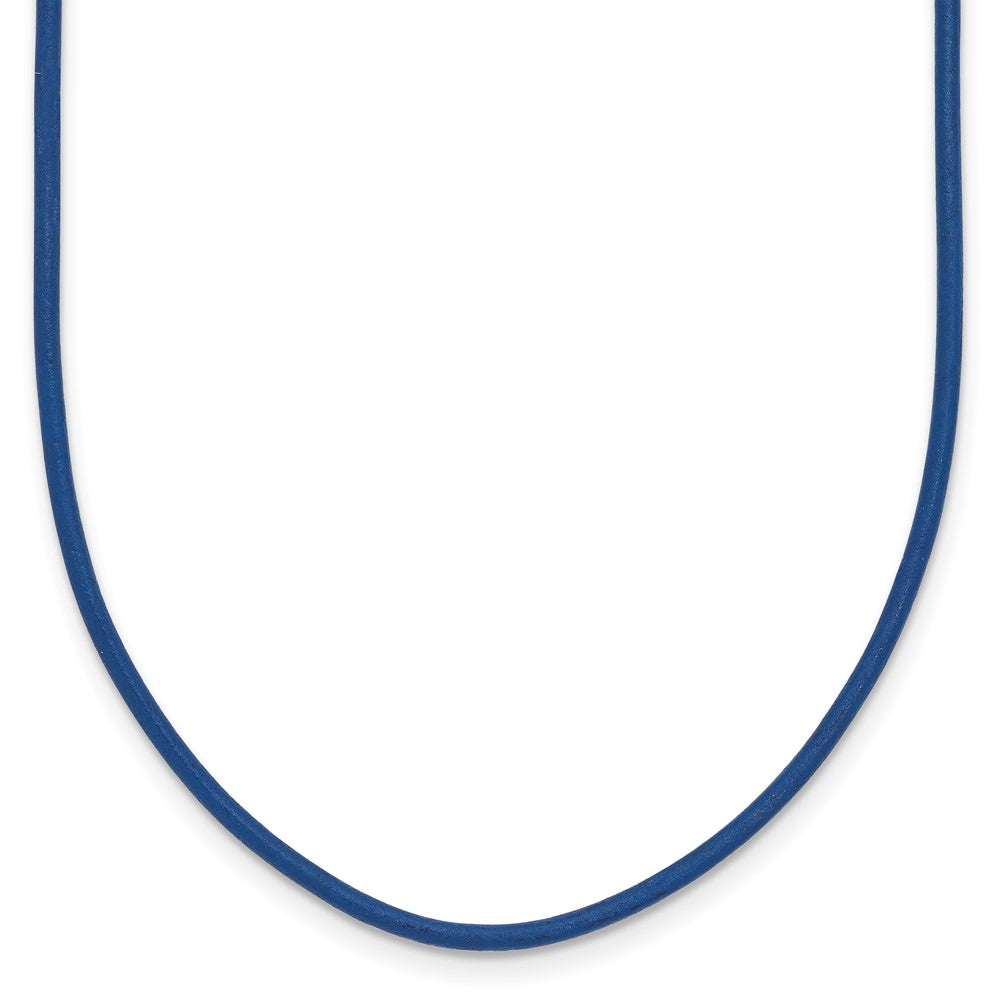 14k 1.6mm Royal Blue Leather Cord Necklace