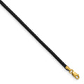 14k 2mm Black Leather Cord Necklace
