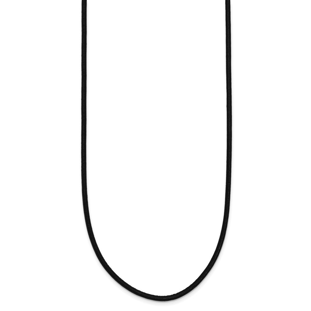 14k White Gold 2mm Black Leather Cord Necklace