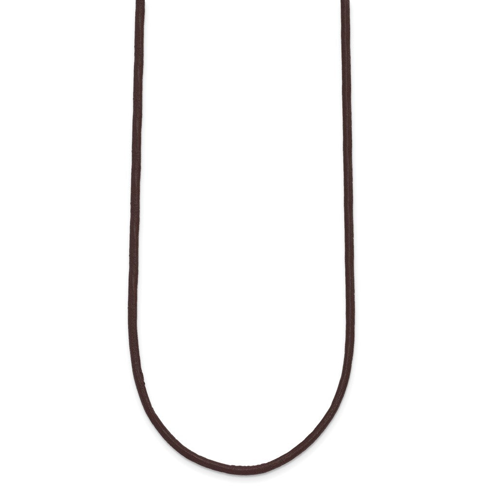14k 2mm Brown Leather Cord Necklace