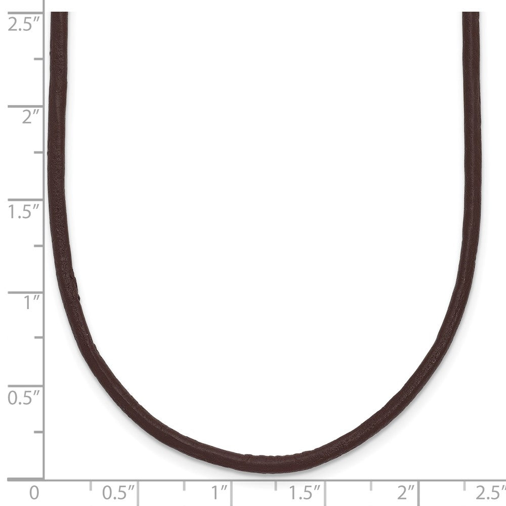 14k 2mm Brown Leather Cord Necklace