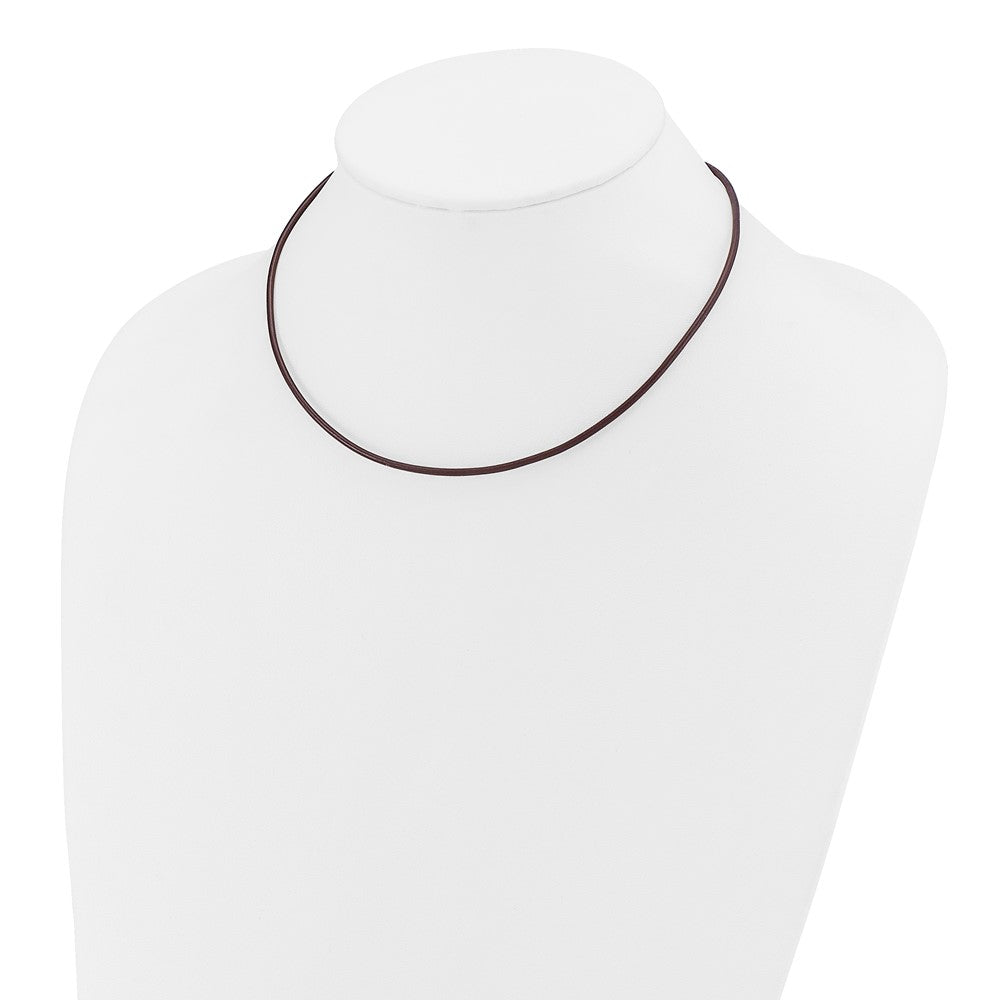 14k 2mm Brown Leather Cord Necklace