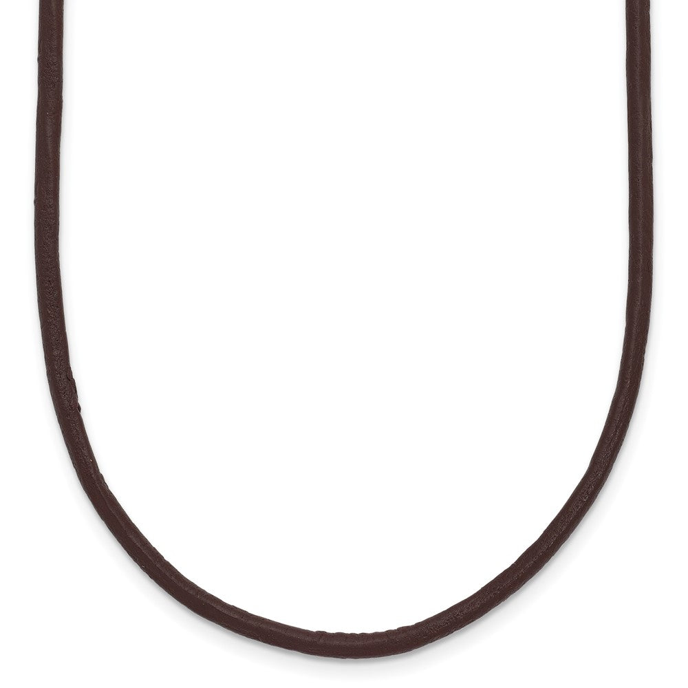 14k 2mm Brown Leather Cord Necklace
