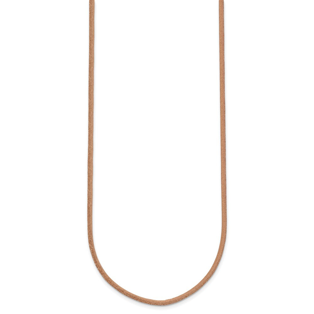 14k 2mm Natural Leather Cord Necklace