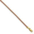 14k 2mm Natural Leather Cord Necklace