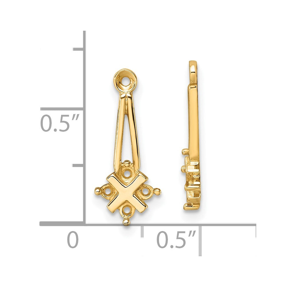 14k Dangle Cluster Diamond Earring Jacket Mountings