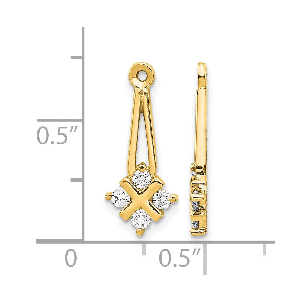 14k AAA Dangle Cluster Diamond Earring Jacket