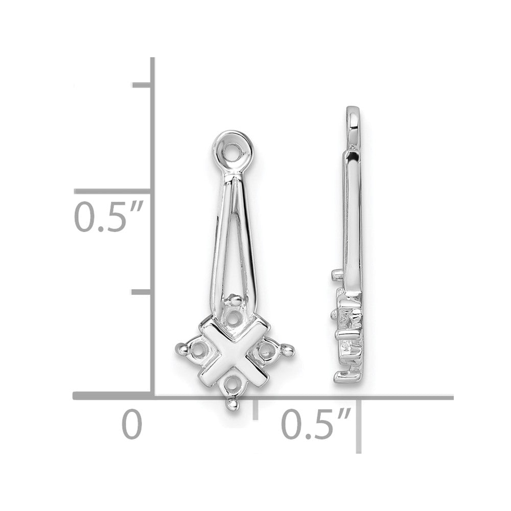 14k White Gold Dangle Cluster Diamond Earring Jacket Mountings