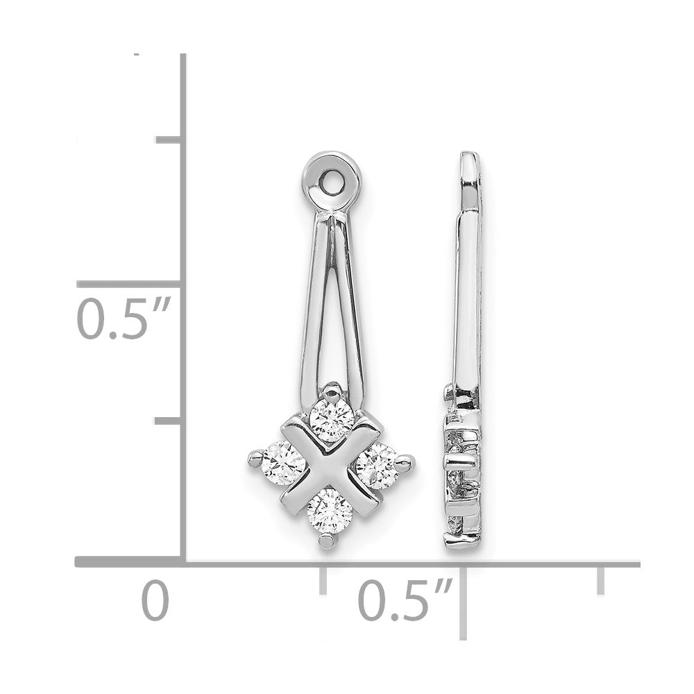 14k White Gold A Dangle Cluster Diamond Earring Jacket