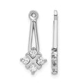 14k White Gold VS Dangle Cluster Diamond Earring Jacket