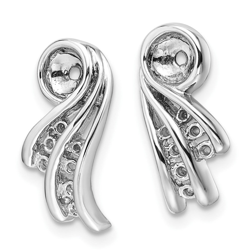 14k White Gold Fancy Diamond Earring Jackets Mountings
