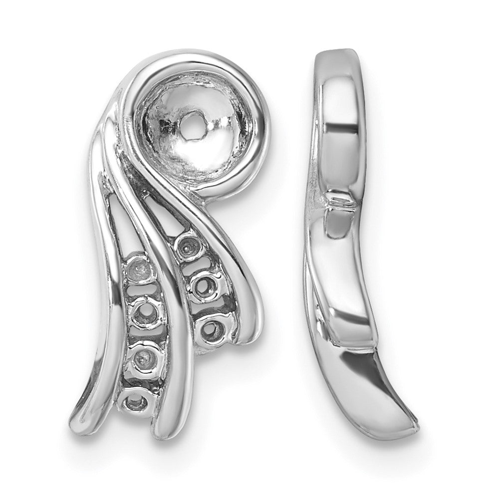 14k White Gold Fancy Diamond Earring Jackets Mountings