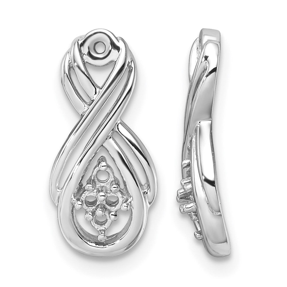 14k White Gold Infinity Diamond Earring Jackets Mountings