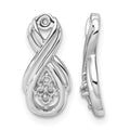 14k White Gold Infinity Diamond Earring Jackets Mountings