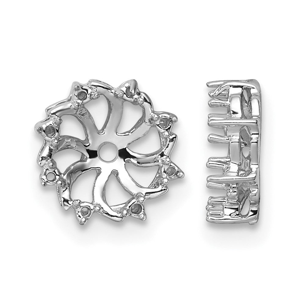 14k White Gold Diamond Earring Jackets Mountings