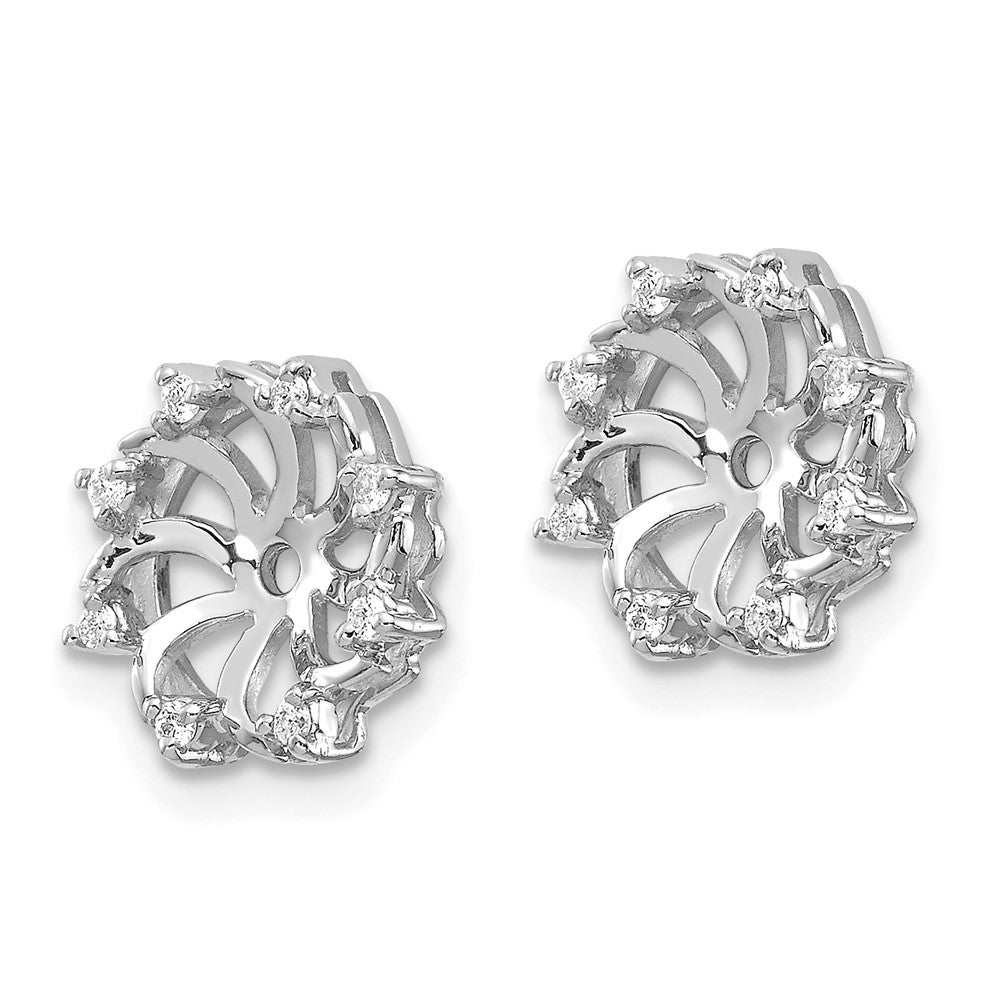 14k White Gold AAA Diamond Earring Jacket