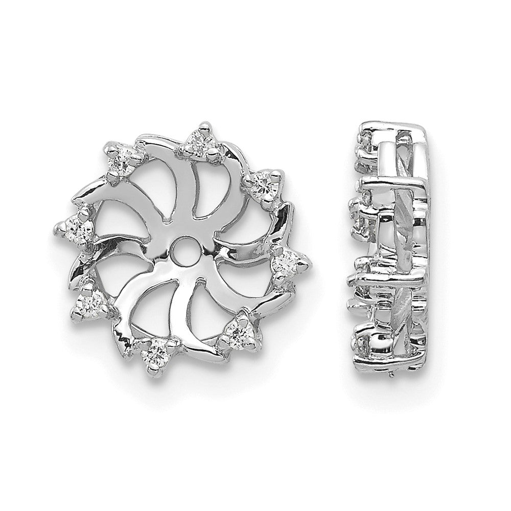 14k White Gold AAA Diamond Earring Jacket
