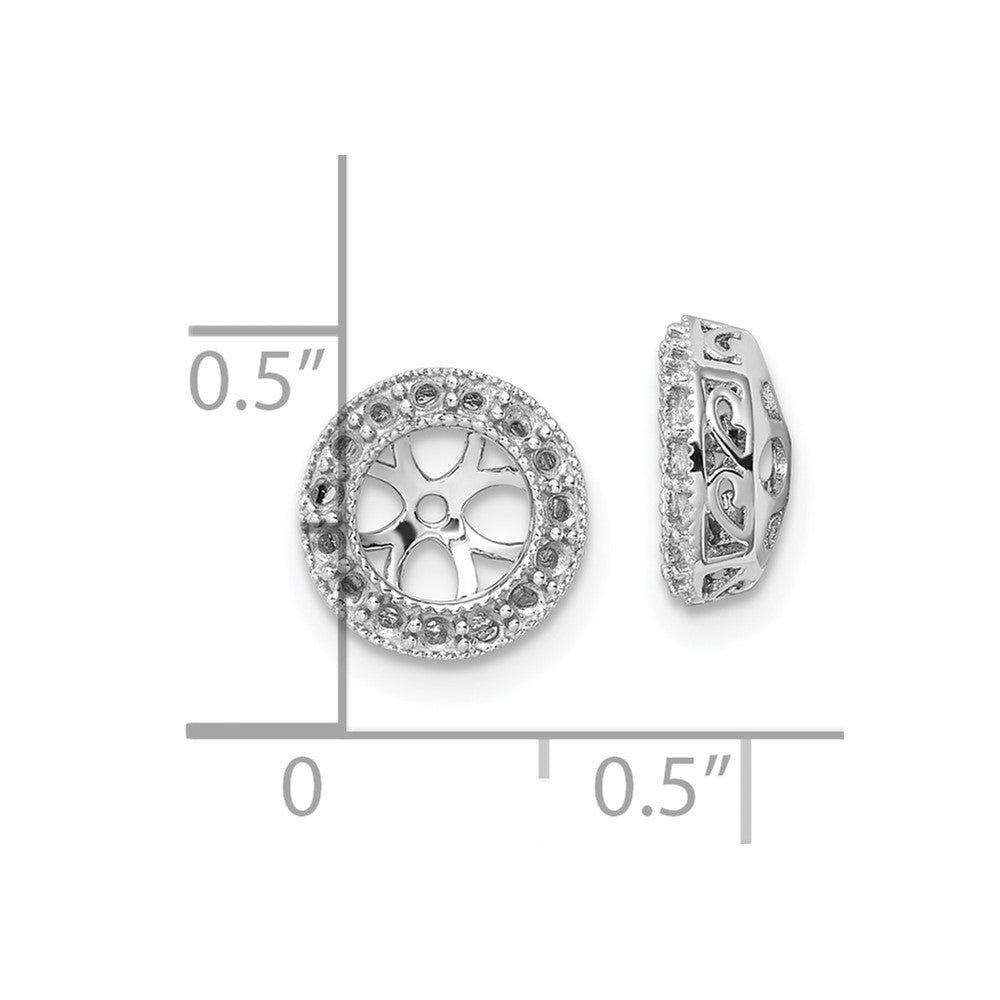 14k White Gold Diamond Earring Jacket Mountings