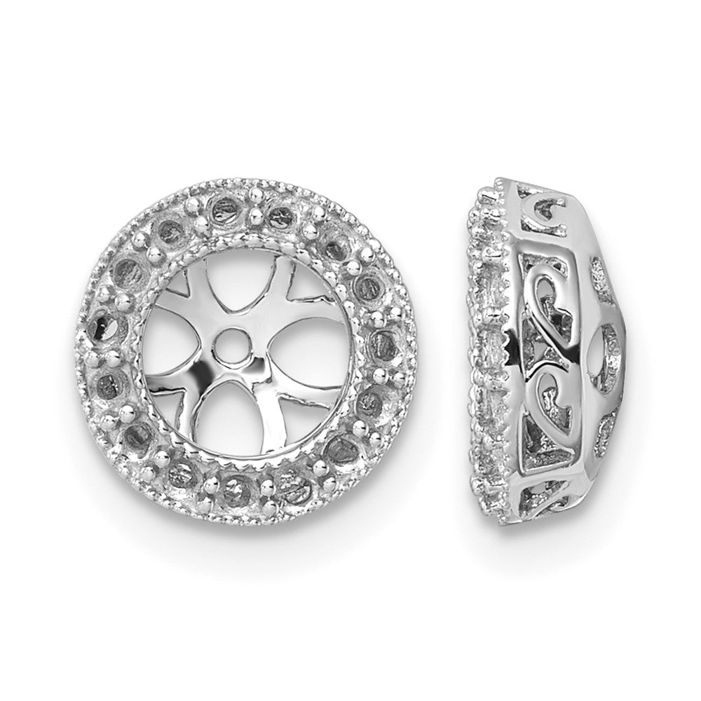 14k White Gold Diamond Earring Jacket Mountings
