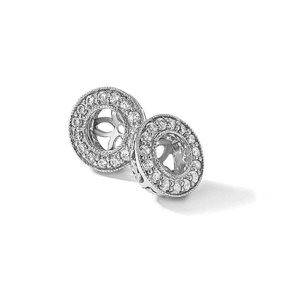 14k White Gold AA Diamond Earring Jacket