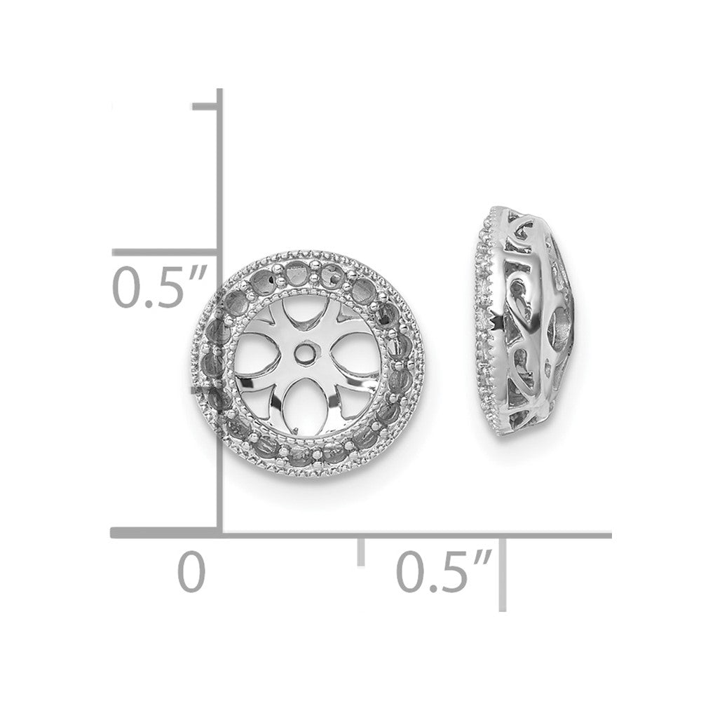 14k White Gold Diamond Earring Jacket Mountings