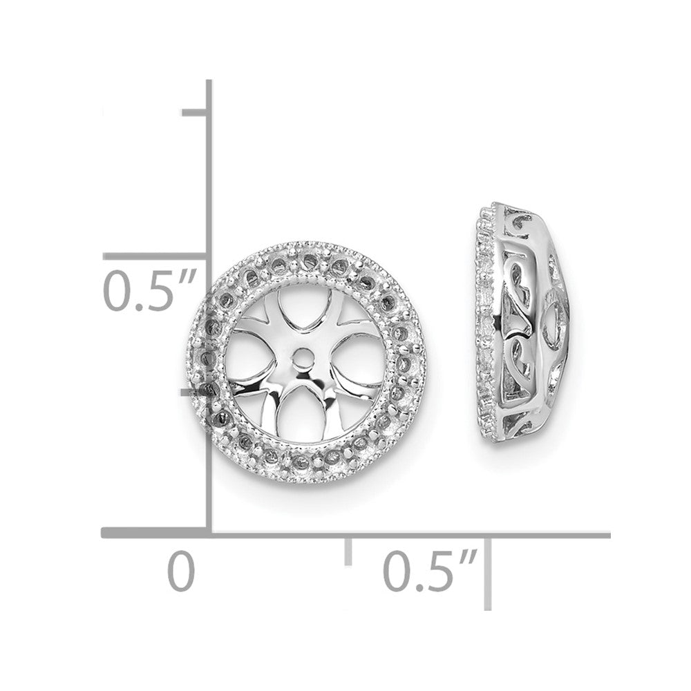 14k White Gold Diamond Earring Jacket Mountings