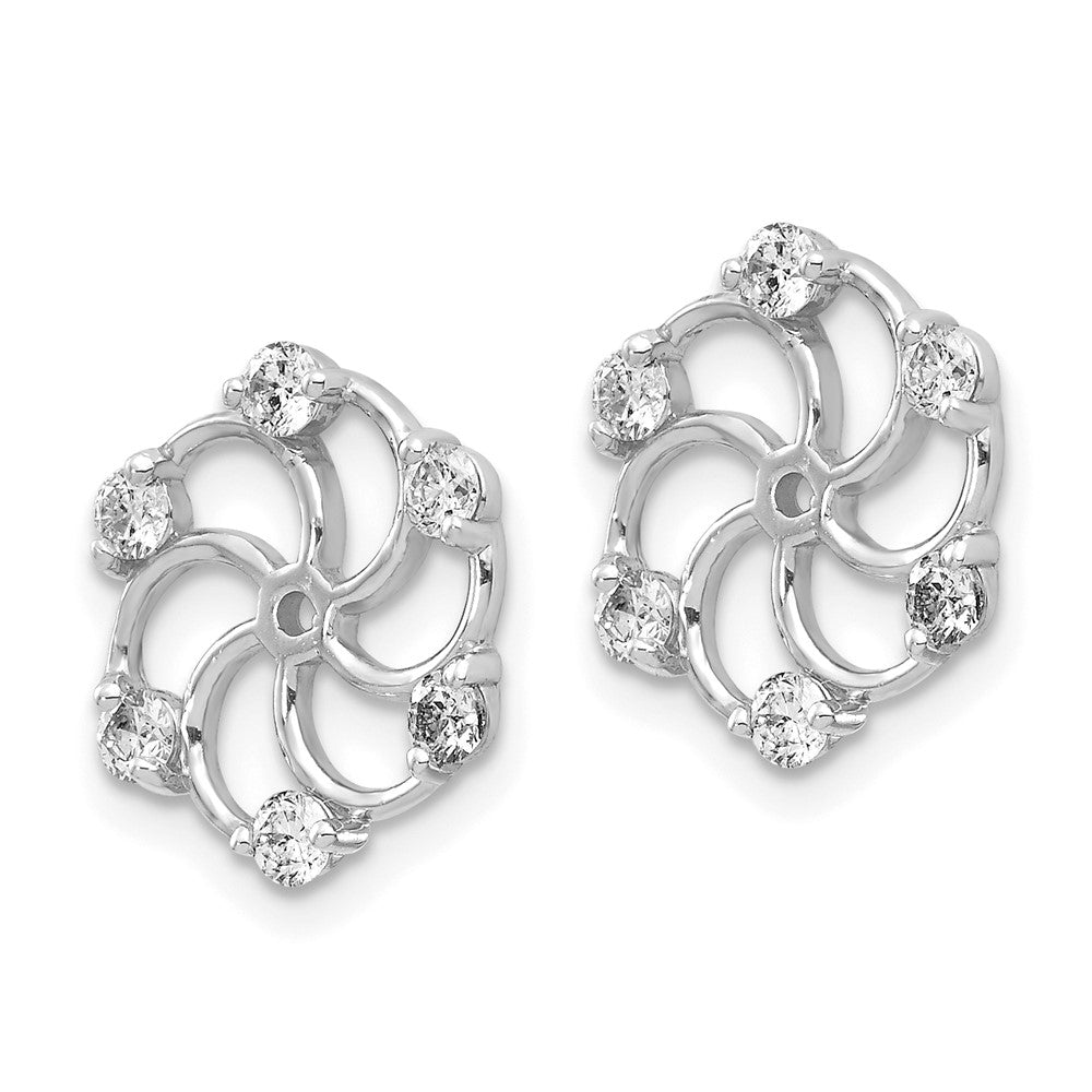 14k White Gold AAA Diamond Earring Jacket