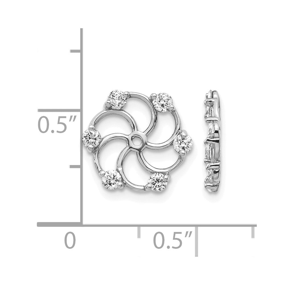 14k White Gold AAA Diamond Earring Jacket