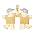 14k Two-Tone Large Double Boys Engravable Charm