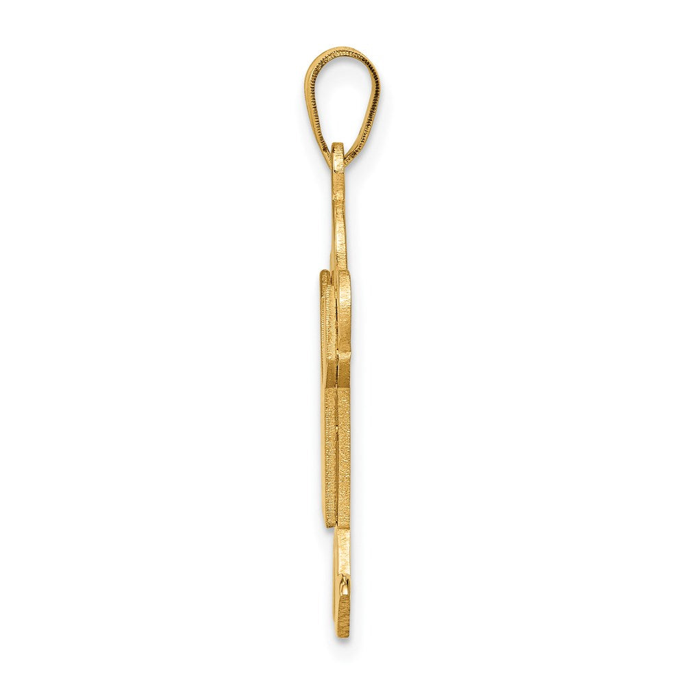 14k Solid Satin Engravable Boy Jumping Charm