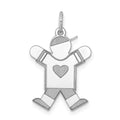 14k White Gold Kid Charm
