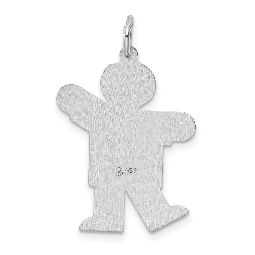 Sterling Silver Rhodium-plated Kid Charm